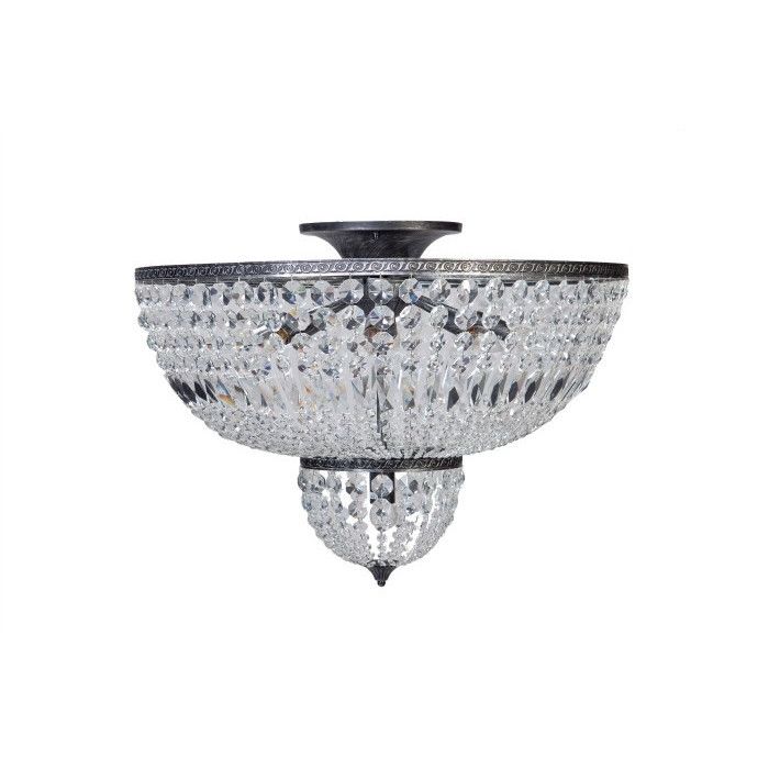 ETH Plafonnière Azzaro oud zilver/kristal 77cm 