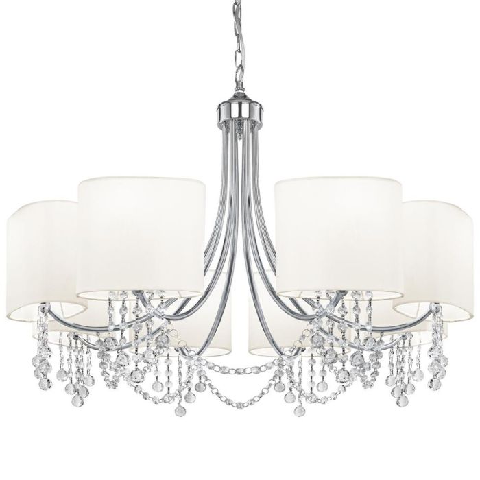 Searchlight Kroonluchter Nina wit 75cm 5053423019192