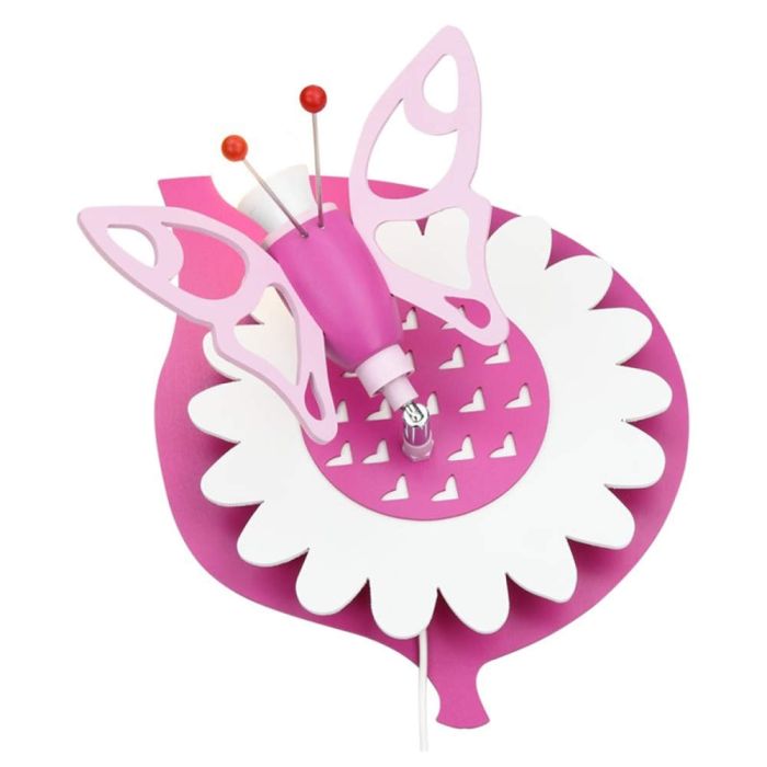 Elobra Wandlamp Vlinder roze 30cm 4019698122853