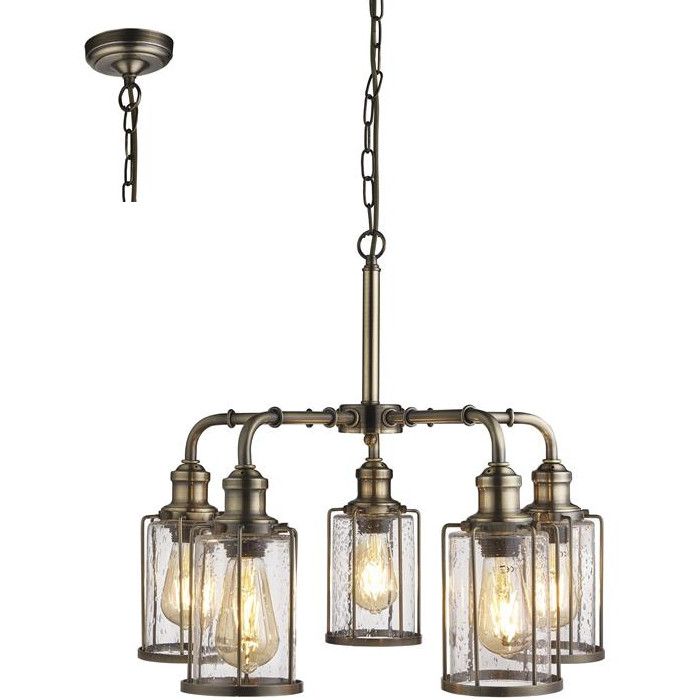 Searchlight Kroonluchter Pipes brons 56cm 5053423134871