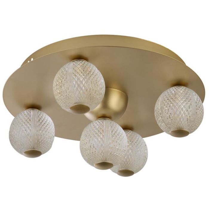 Searchlight Plafonniere Asteroid goud 33cm 5053423273402
