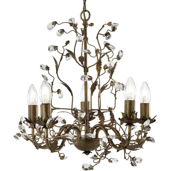 Searchlight Kroonluchter Almandite bruin 50cm 5053423021089