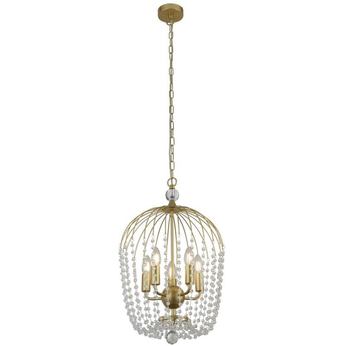 Searchlight Kroonluchter Shower goud 36cm 5053423190440