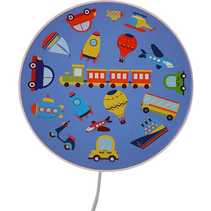 Niermann Standby Wandlamp Voertuigen blauw 25cm 4036239406821