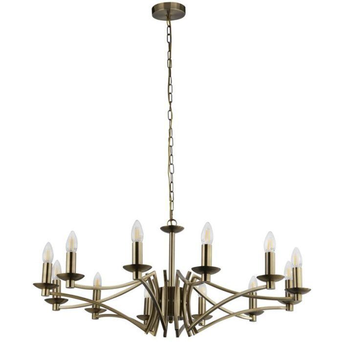 Searchlight Kroonluchter Ascot brons 88cm 5053423174167