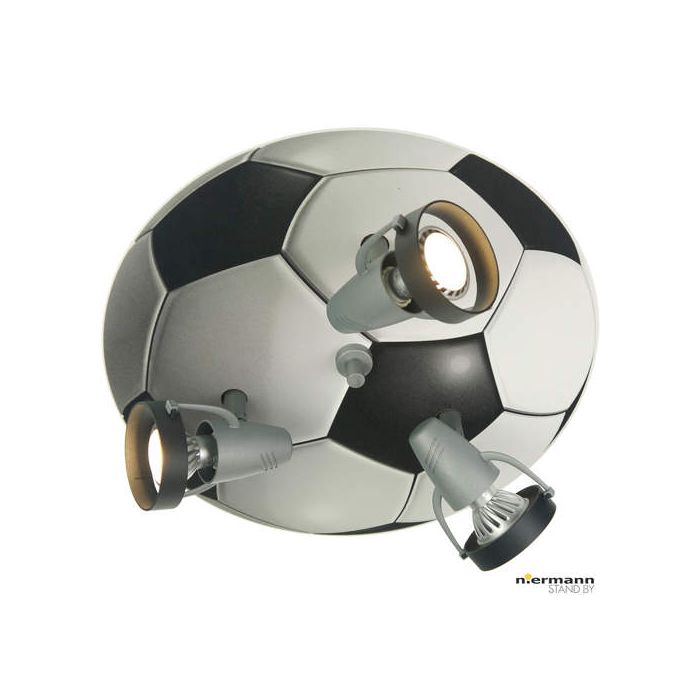 Niermann Standby Plafondlamp Voetbal zwart 35cm 4036239106042