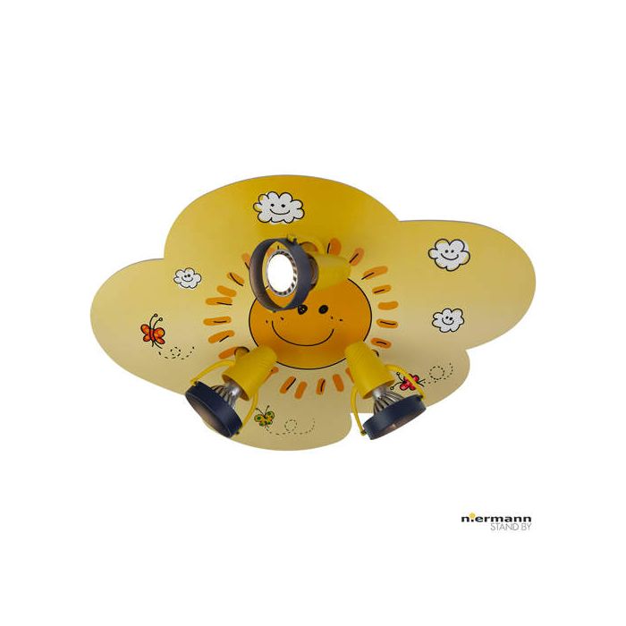 Niermann Standby Plafondlamp Sunny geel 55cm 4036239006205