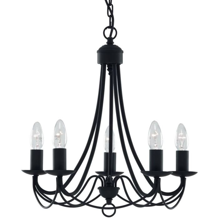 Searchlight Kroonluchter Maypole zwart 46cm 5013874205957