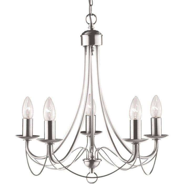 Searchlight Kroonluchter Maypole staal 46cm 5053423021034