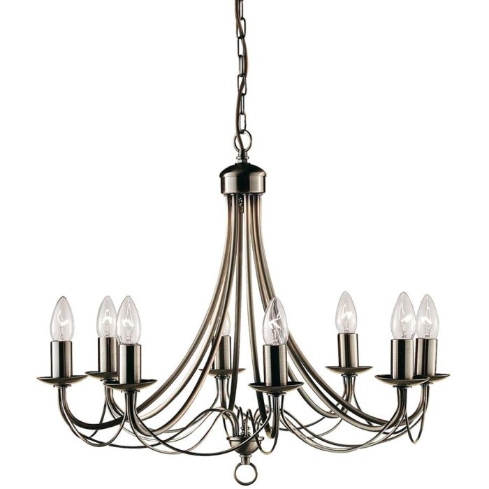 Searchlight Kroonluchter Maypole brons 60cm 5013874300133