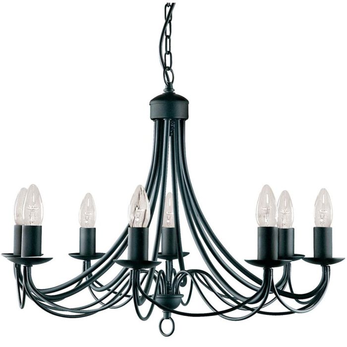 Searchlight Kroonluchter Maypole zwart 60cm 5013874221056