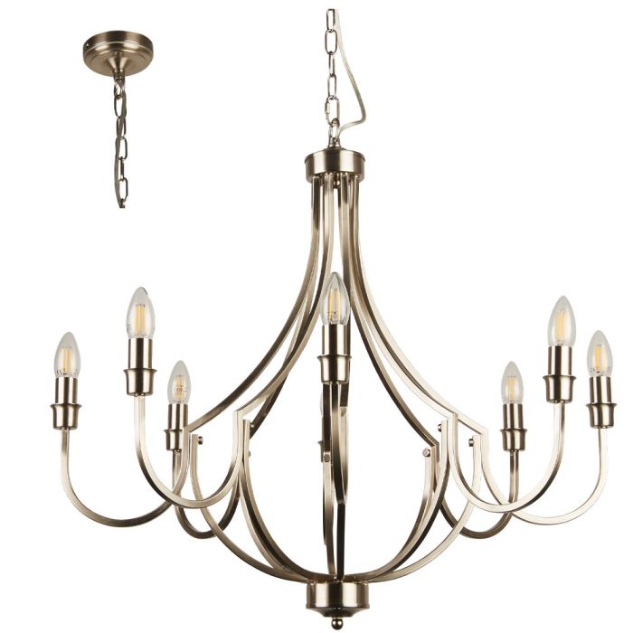 Searchlight Kroonluchter Lodge staal 75cm 5053423242217