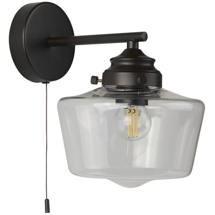Searchlight Wandlamp School House zwart 23cm 5053423138145