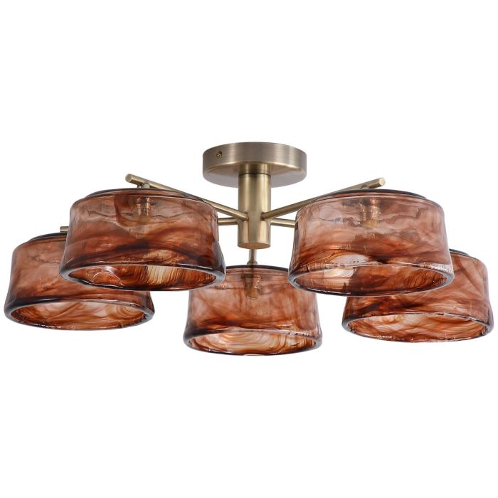 Searchlight Plafondlamp Charlie bruin 55cm 5053423327976