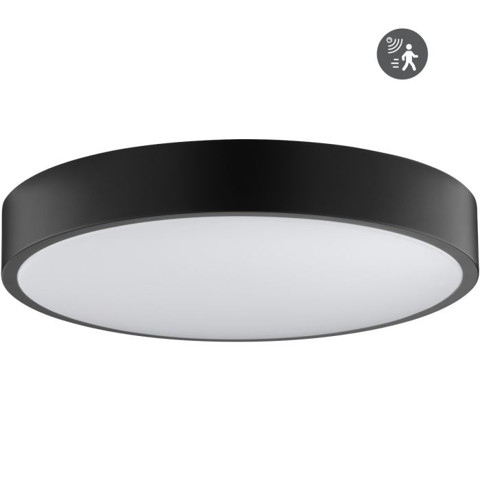 Brilliant Plafonniere Delvin zwart 33cm 4004353446504