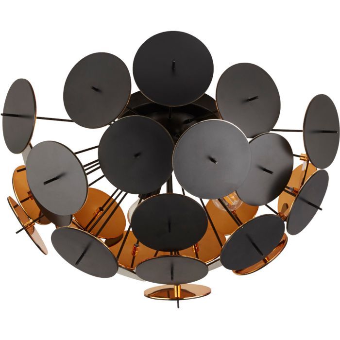 Searchlight Plafondlamp Discus zwart 52cm 5053423154879