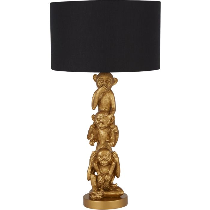 Searchlight Tafellamp Wise Monkeys goud 52cm 5053423178523