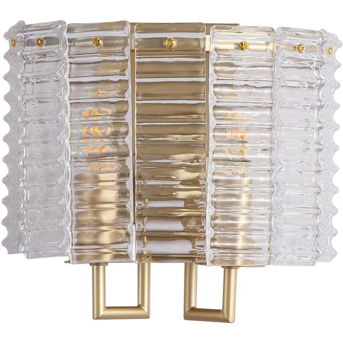 Searchlight Wandlamp Flute goud 25cm 5053423328034