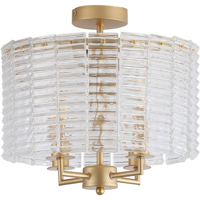 Searchlight Plafondlamp Flute goud 35cm 5053423328027