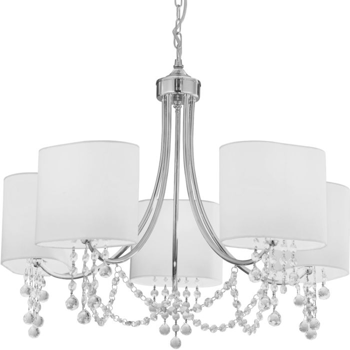 Searchlight Kroonluchter Nina wit 64cm 5013874412171