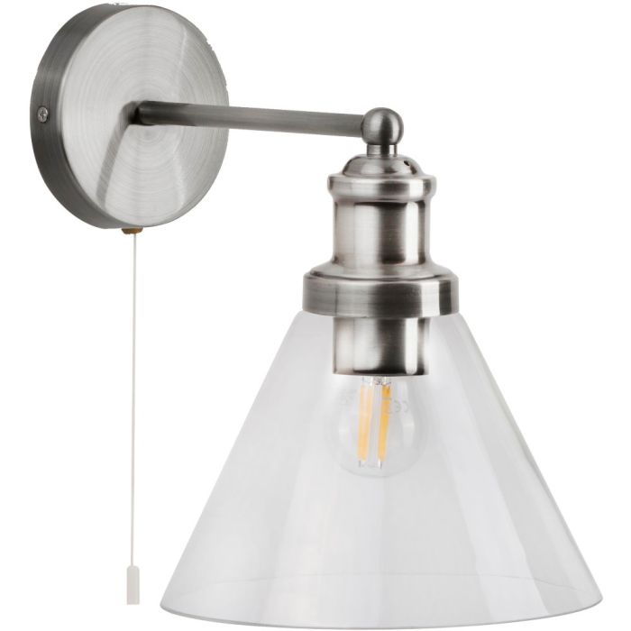 Searchlight Wandlamp Pyramid staal 25cm 5053423125718