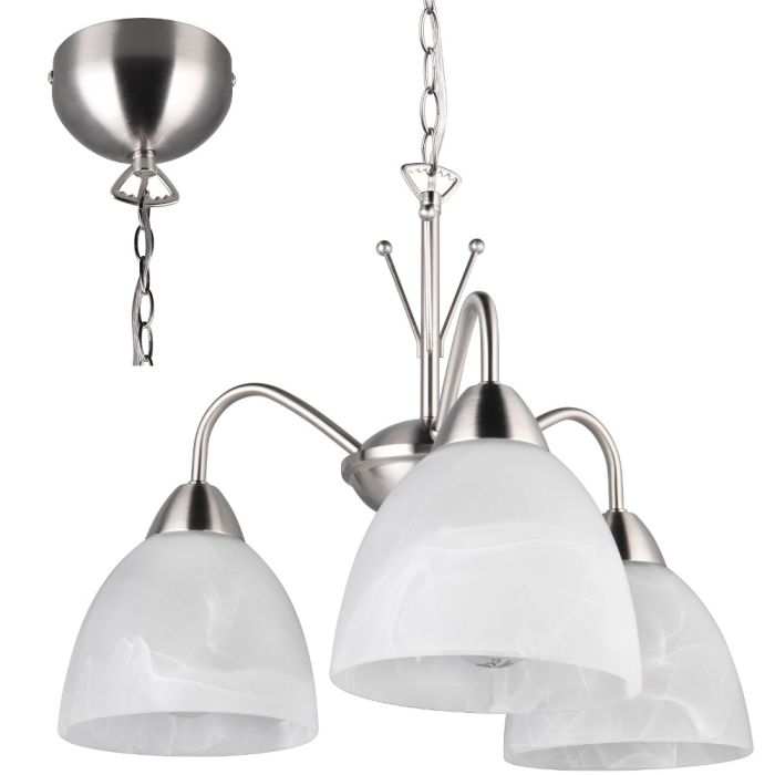 Trio  Kroonluchter Dobby staal 43cm 4017807608991
