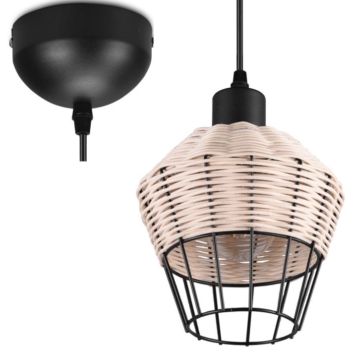 Trio  Hanglamp Bork rotan 17cm 4017807556094
