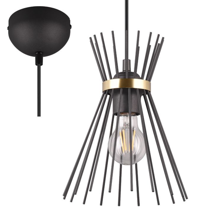 Trio  Hanglamp Rod zwart 20cm 4017807576788