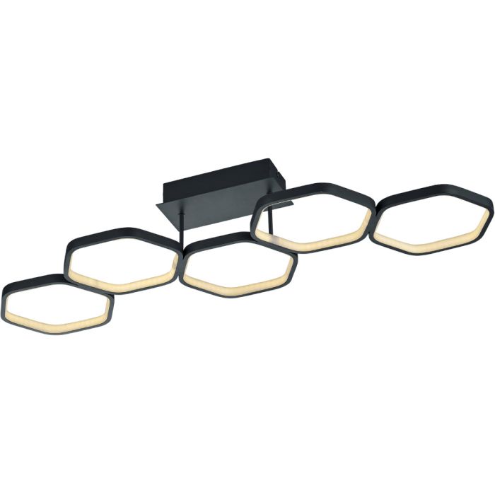 Trio  Plafondlamp Vigo zwart 90cm 4017807449877