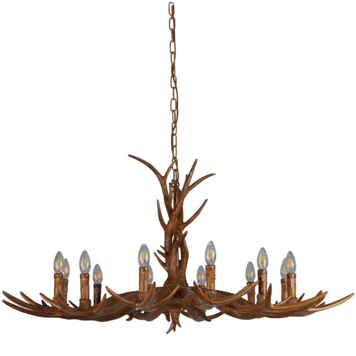 Searchlight Kroonluchter Stag bruin 108cm 5053423134444