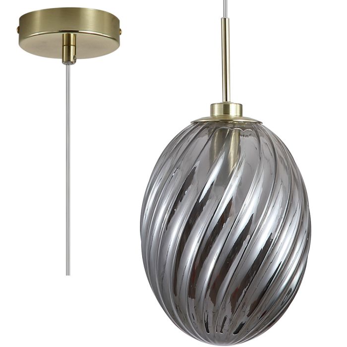 Searchlight Hanglamp Whirl rookglas 16cm 5053423301853