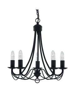 Searchlight Kroonluchter Maypole zwart 46cm 5013874205957