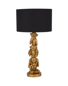 Searchlight Tafellamp Wise Monkeys goud 52cm 5053423178523
