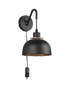Trio  Wandlamp Punch zwart 30cm 4017807537390