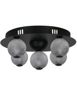 Searchlight Plafonniere Asteroid zwart 33cm 5053423273419