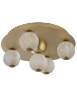 Searchlight Plafonniere Asteroid goud 33cm 5053423273402