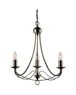 Searchlight Kroonluchter Maypole brons 46cm 5013874300096