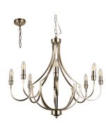 Searchlight Kroonluchter Lodge staal 75cm 5053423242217