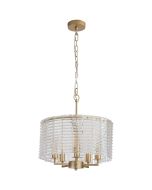Searchlight kroonluchter Flute goud 40cm 5053423328003