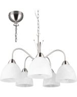 Trio  Kroonluchter Dobby staal 55cm 4017807609004
