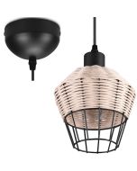 Trio  Hanglamp Bork rotan 17cm 4017807556094