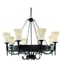 Searchlight Kroonluchter Cartwheel zwart 88cm 5013874344847