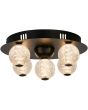 Searchlight Plafonniere Asteroid zwart 33cm 5053423273419