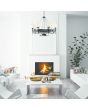 Searchlight Kroonluchter Cartwheel zwart 88cm 5013874344847