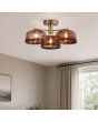 Searchlight Plafondlamp Charlie bruin 46cm 5053423327969