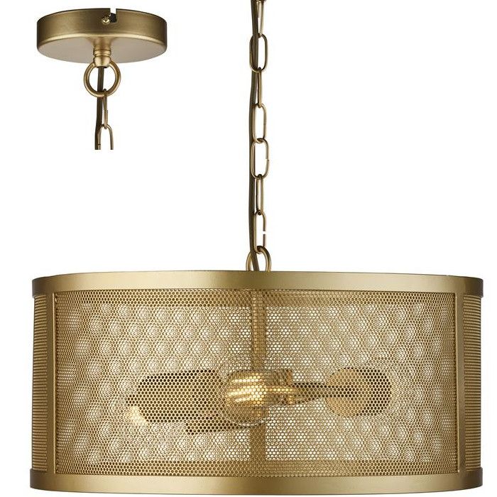 Searchlight Fishnet 12483-3GO goud kleurige hanglamp
