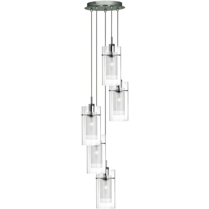 Searchlight Duo 2305-5 helder glazen hanglamp