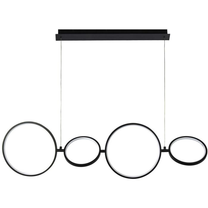 Searchlight Cirque 25771-4BK zwarte hanglamp met vier ringen