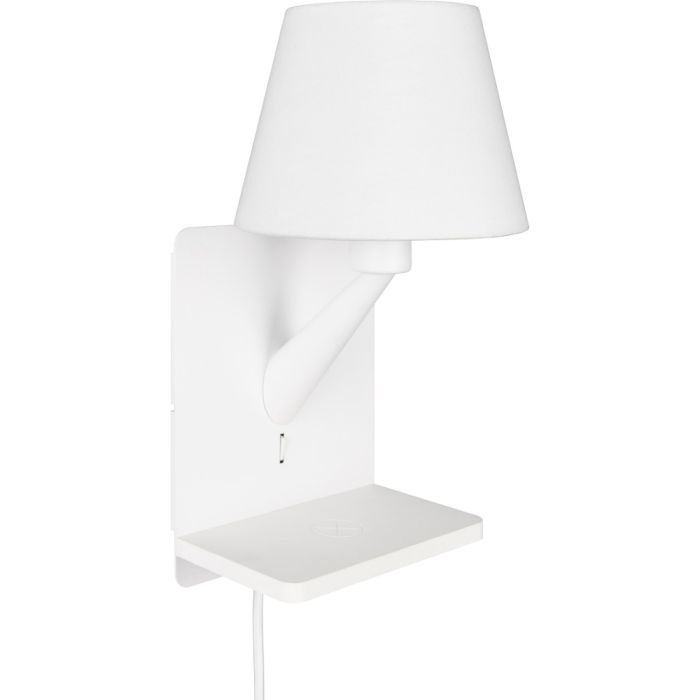 Trio Comfort 262670131 witte wandlamp met inductief laadstation