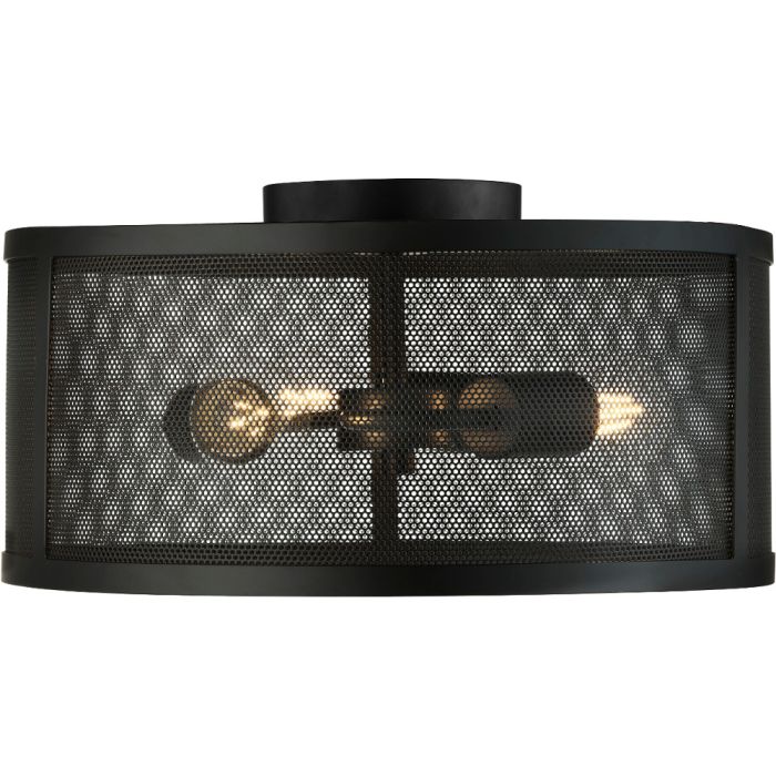 Searchlight Fishnet 2843-3BK mat zwarte plafondlamp
